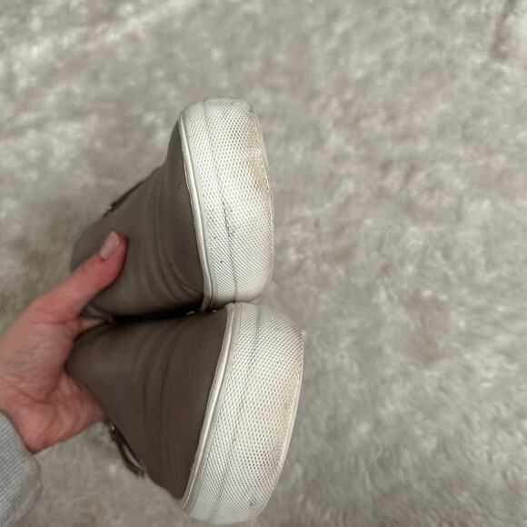 Steve Madden Womens 10 Slip On Mushroom Brown Faux Leather Sneakers Zipper - Picture 6 of 7